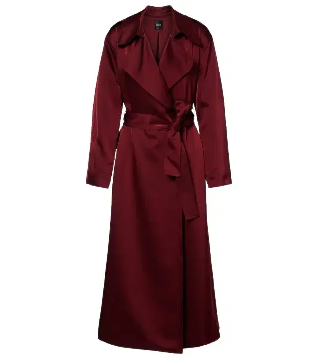 Leset Barb satin wrap coat