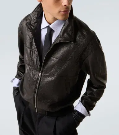 Saint Laurent Leather bomber jacket | Thumbnail 3 Saint Laurent Leather bomber jacket | Thumbnail 3