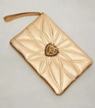 Dolce & Gabbana Devotion Mini metallic leather pouch | Thumbnail 3