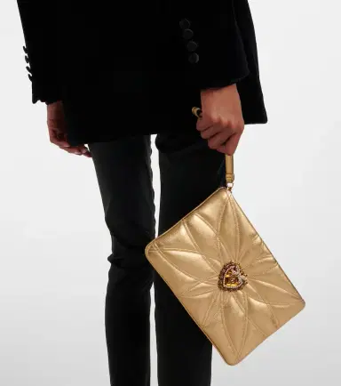 Dolce & Gabbana Devotion Mini metallic leather pouch | Thumbnail 5
