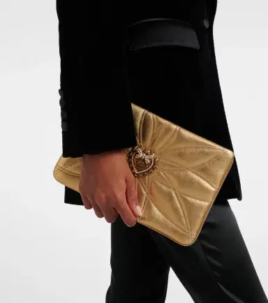 Dolce & Gabbana Devotion Mini metallic leather pouch | Thumbnail 6