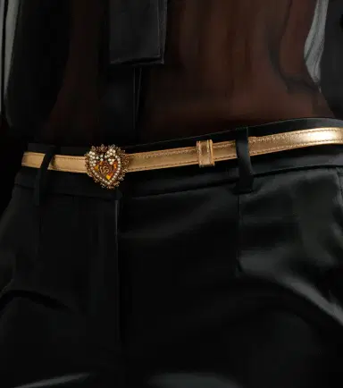 Dolce & Gabbana Devotion metallic leather belt | Thumbnail 3