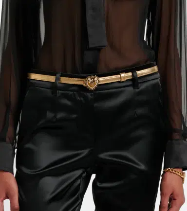 Dolce & Gabbana Devotion metallic leather belt | Thumbnail 4