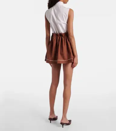 Prada Striped cotton miniskirt | Thumbnail 4