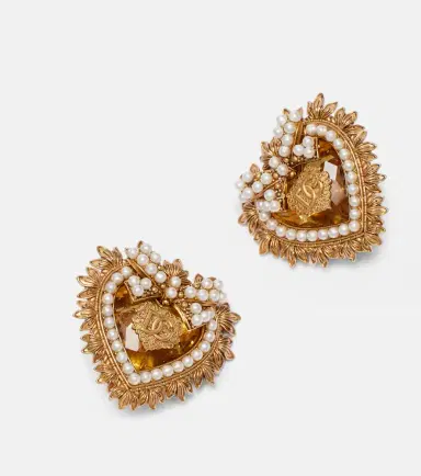 Dolce & Gabbana Devotion embellished clip-on earrings | Thumbnail 4