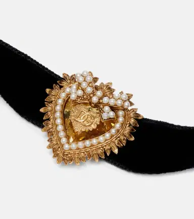 Dolce & Gabbana Devotion embellished velvet choker | Thumbnail 2 Dolce & Gabbana Devotion embellished velvet choker | Thumbnail 2