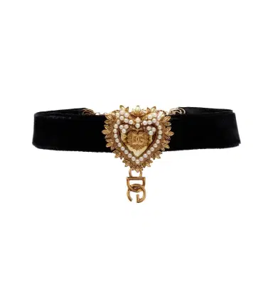 Dolce & Gabbana Devotion embellished velvet choker | Thumbnail 1 Dolce & Gabbana Devotion embellished velvet choker | Thumbnail 1