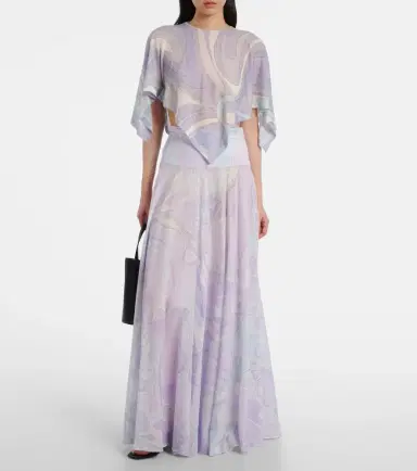 PUCCI Orchidee asymmetric wool-blend crop top | Thumbnail 3