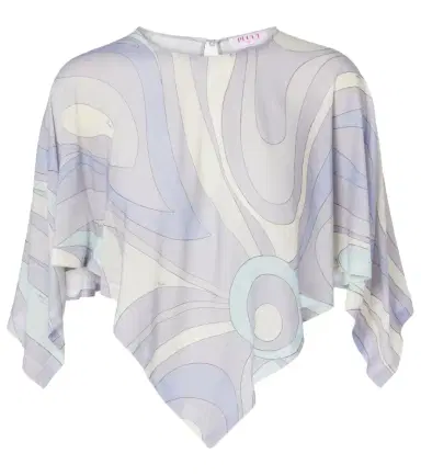 PUCCI Orchidee asymmetric wool-blend crop top | Thumbnail 1