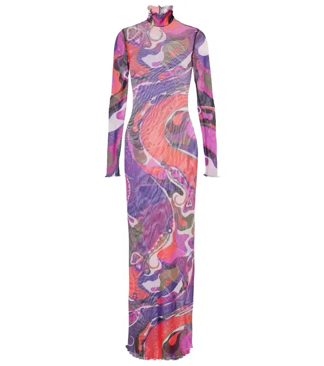Orchidee mesh maxi dress