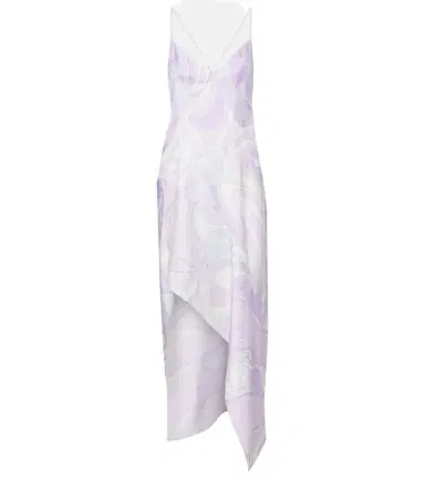 Pucci Marmo asymmetric silk twill maxi dress | Thumbnail 1