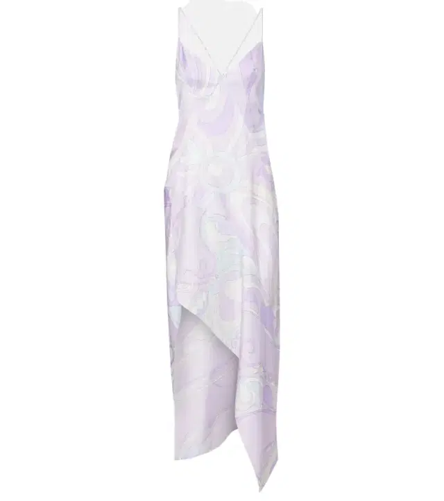 Marmo asymmetric silk twill maxi dress