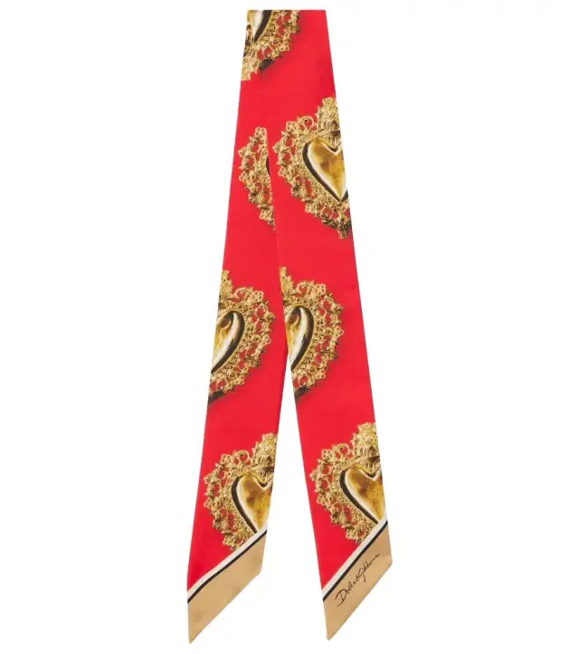 Printed silk twill scarf