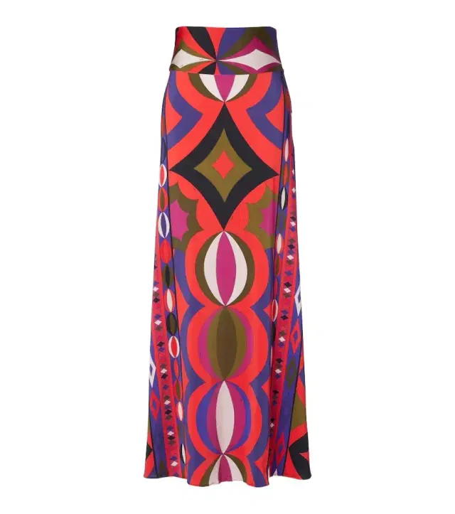 Pucci Printed jersey satin maxi skirt