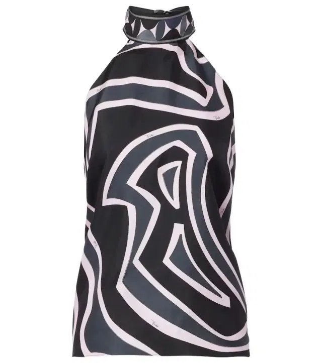 Pucci Iride halterneck silk twill top