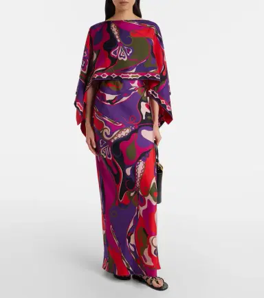 Pucci Orchidee silk slip dress and cape set | Thumbnail 2