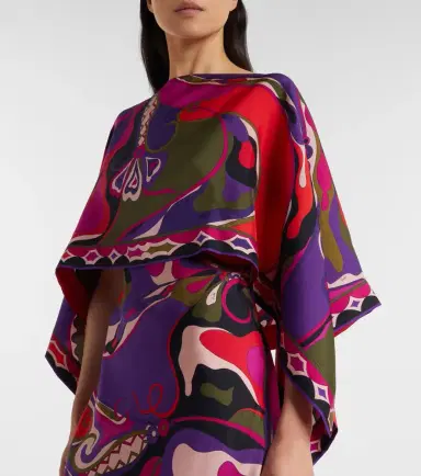 Pucci Orchidee silk slip dress and cape set | Thumbnail 3