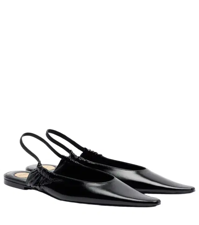 Leather slingback flats