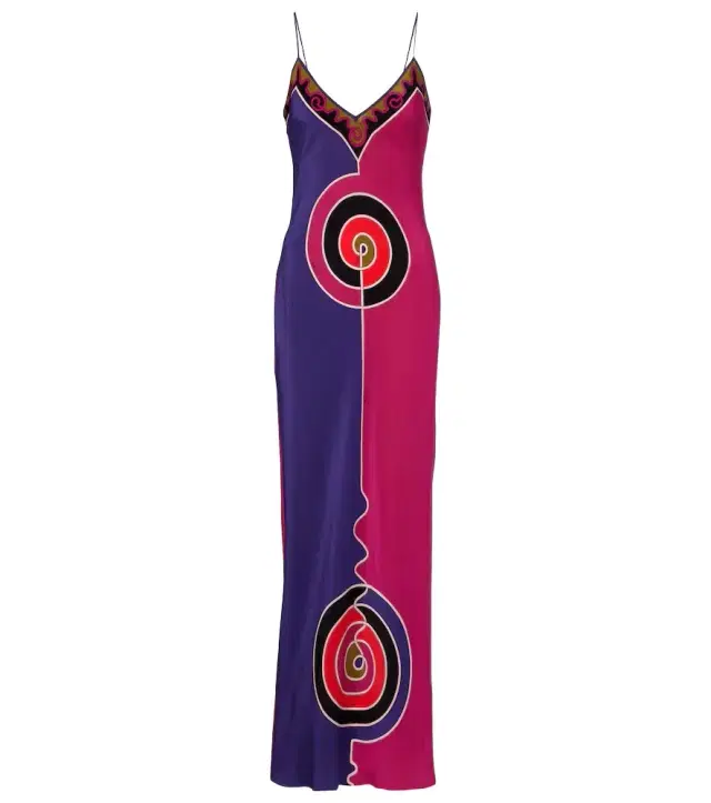 Printed silk crêpe de chine maxi dress