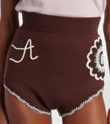 ALÉMAIS Alémais Crochet high-rise wool-blend micro shorts | Thumbnail 2 ALÉMAIS Alémais Crochet high-rise wool-blend micro shorts | Thumbnail 2