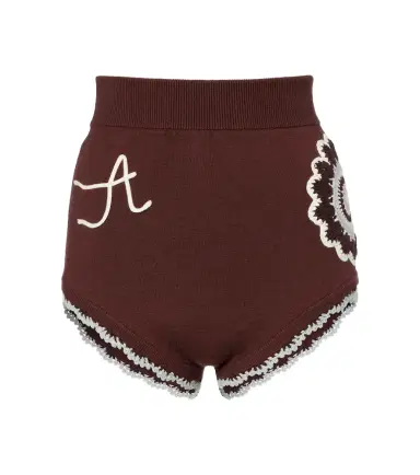 ALÉMAIS Alémais Crochet high-rise wool-blend micro shorts | Thumbnail 1 ALÉMAIS Alémais Crochet high-rise wool-blend micro shorts | Thumbnail 1