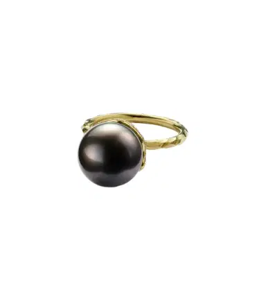 Octavia Elizabeth Orb 18kt gold ring with pearl and diamonds | Thumbnail 1