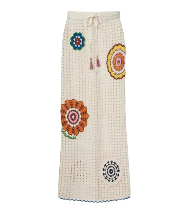 Alémais Elma crochet embroidered cotton maxi skirt