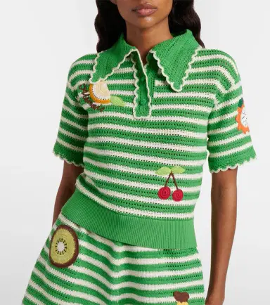 Alemais Alémais Sundae striped cotton polo shirt | Thumbnail 4