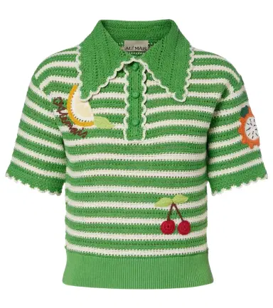 Alemais Alémais Sundae striped cotton polo shirt | Thumbnail 1