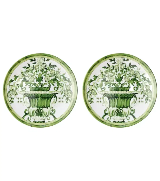 Dolce & Gabbana Casa Verde Maiolica set of 2 dinner plates