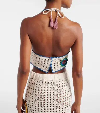 ALÉMAIS Alémais Elma crochet embroidered cotton crop top | Thumbnail 2 ALÉMAIS Alémais Elma crochet embroidered cotton crop top | Thumbnail 2