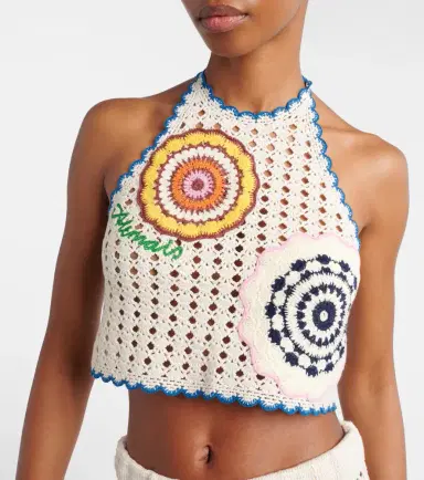 ALÉMAIS Alémais Elma crochet embroidered cotton crop top | Thumbnail 3 ALÉMAIS Alémais Elma crochet embroidered cotton crop top | Thumbnail 3
