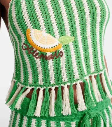 ALÉMAIS Alémais Sundae crochet embroidered cotton crop top | Thumbnail 3
