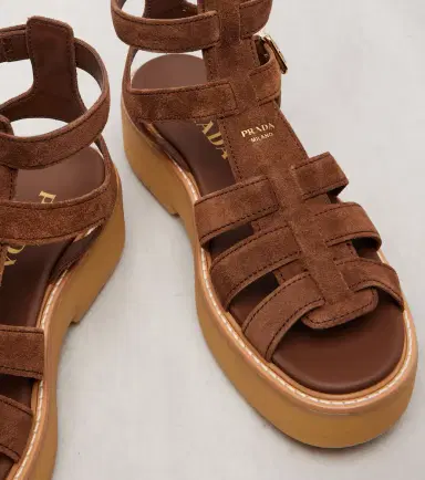 Prada Suede platform fisherman sandals | Thumbnail 3 Prada Suede platform fisherman sandals | Thumbnail 3
