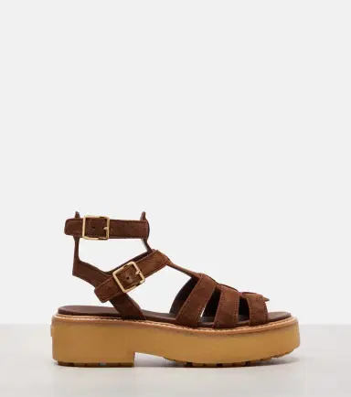 Prada Suede platform fisherman sandals | Thumbnail 4 Prada Suede platform fisherman sandals | Thumbnail 4