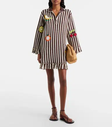 ALÉMAIS Alémais Sundae crochet embroidered cotton kaftan | Thumbnail 6