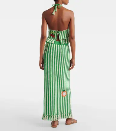 ALÉMAIS Alémais Sundae crochet embroidered cotton maxi skirt | Thumbnail 2
