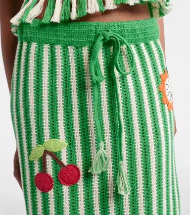 ALÉMAIS Alémais Sundae crochet embroidered cotton maxi skirt | Thumbnail 4