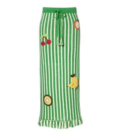 ALÉMAIS Alémais Sundae crochet embroidered cotton maxi skirt | Thumbnail 1