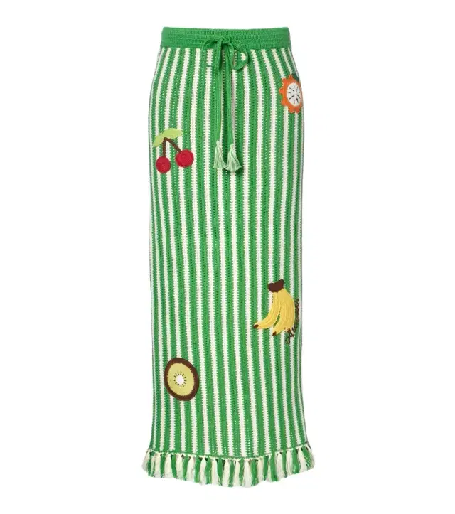 Alémais Sundae crochet embroidered cotton maxi skirt