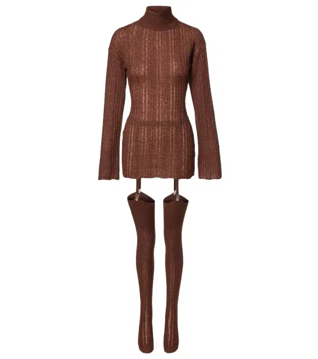 Aya Muse Cable-knit minidress and tights set