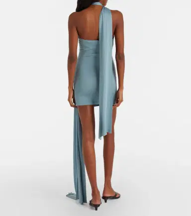 Aya Muse Scarf-detail silk-blend jersey minidress | Thumbnail 2
