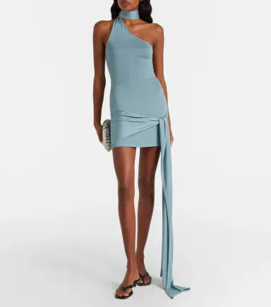 Aya Muse Scarf-detail silk-blend jersey minidress | Thumbnail 4
