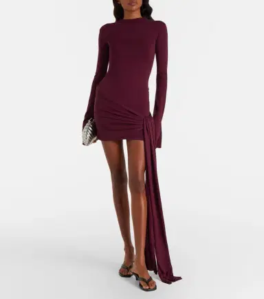 Aya Muse Draped silk-blend jersey minidress | Thumbnail 2