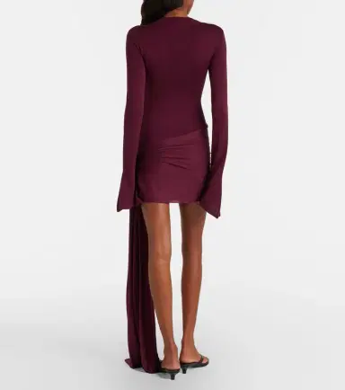 Aya Muse Draped silk-blend jersey minidress | Thumbnail 3