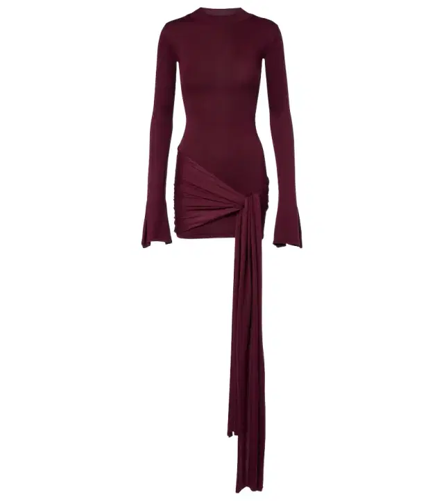 Draped silk-blend jersey minidress