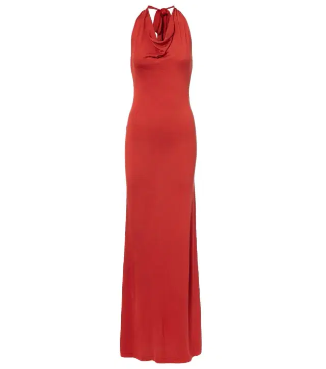 Aya Muse Scarf-detail silk-blend jersey gown