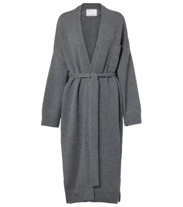 Extreme Cashmere N°105 Coat belted cashmere wrap cardigan