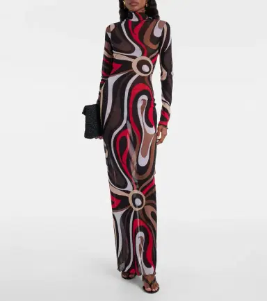 PUCCI Printed tulle-trimmed jersey maxi dress | Thumbnail 5 PUCCI Printed tulle-trimmed jersey maxi dress | Thumbnail 5