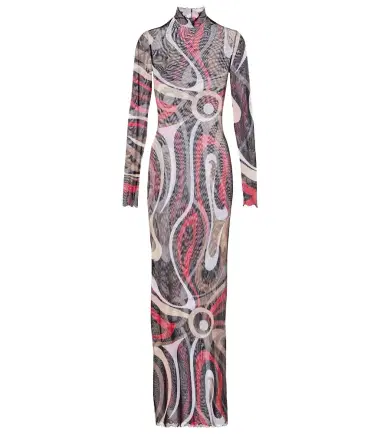PUCCI Printed tulle-trimmed jersey maxi dress | Thumbnail 1 PUCCI Printed tulle-trimmed jersey maxi dress | Thumbnail 1